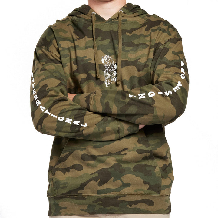 ROSE PANTHER CAMO PULLOVER HOODIE