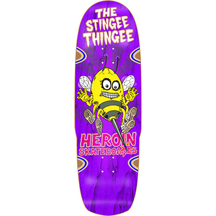 Heroin 9.80" StinGee ThinGee Shaped Purple Stain Skateboard Deck